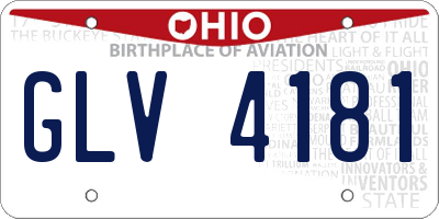 OH license plate GLV4181