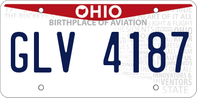 OH license plate GLV4187