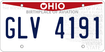 OH license plate GLV4191