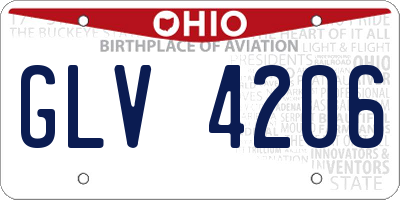 OH license plate GLV4206