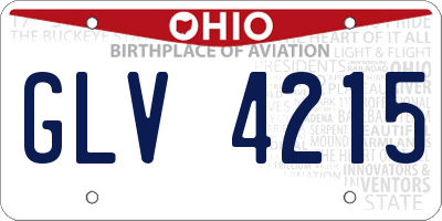 OH license plate GLV4215