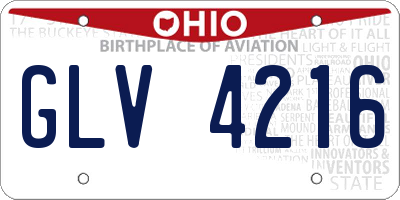 OH license plate GLV4216