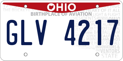 OH license plate GLV4217