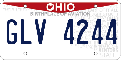 OH license plate GLV4244