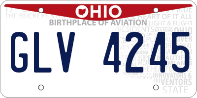 OH license plate GLV4245