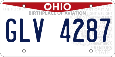OH license plate GLV4287