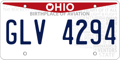 OH license plate GLV4294