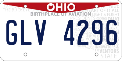 OH license plate GLV4296