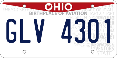 OH license plate GLV4301