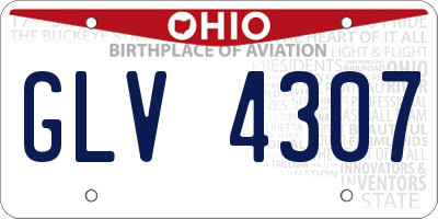 OH license plate GLV4307