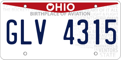 OH license plate GLV4315