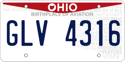 OH license plate GLV4316
