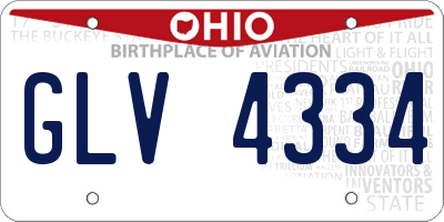 OH license plate GLV4334