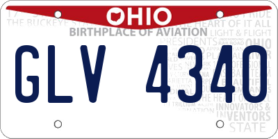 OH license plate GLV4340