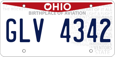 OH license plate GLV4342