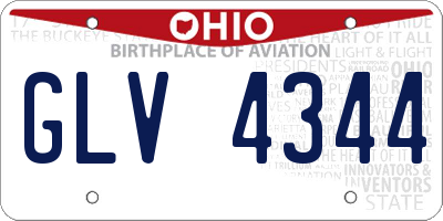OH license plate GLV4344