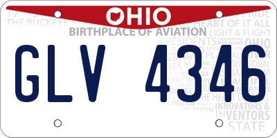 OH license plate GLV4346