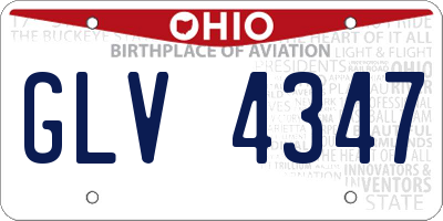 OH license plate GLV4347