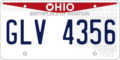 OH license plate GLV4356