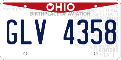 OH license plate GLV4358