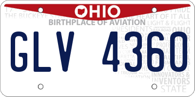 OH license plate GLV4360