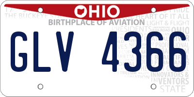 OH license plate GLV4366