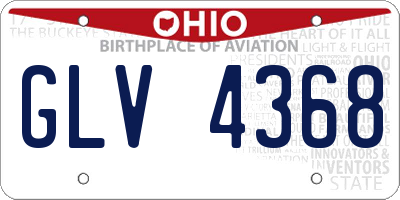 OH license plate GLV4368