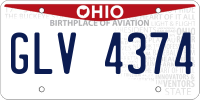 OH license plate GLV4374
