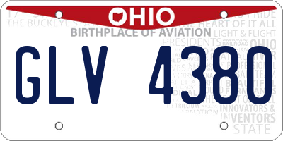 OH license plate GLV4380