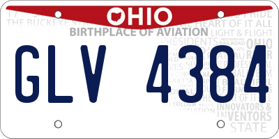OH license plate GLV4384