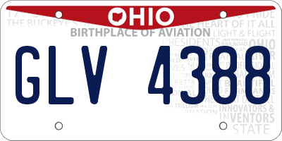 OH license plate GLV4388