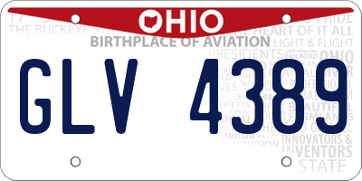 OH license plate GLV4389
