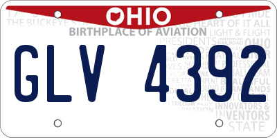 OH license plate GLV4392