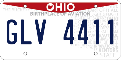 OH license plate GLV4411