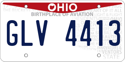 OH license plate GLV4413