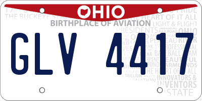 OH license plate GLV4417