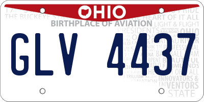 OH license plate GLV4437