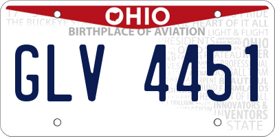 OH license plate GLV4451