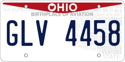 OH license plate GLV4458