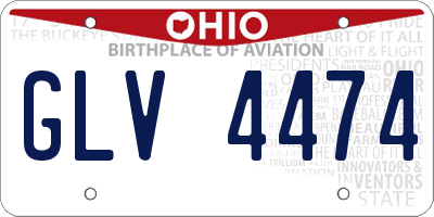 OH license plate GLV4474