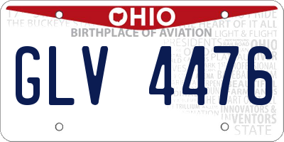 OH license plate GLV4476