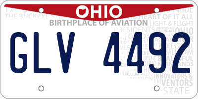 OH license plate GLV4492
