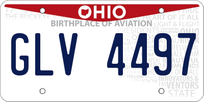 OH license plate GLV4497