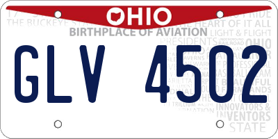 OH license plate GLV4502