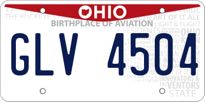 OH license plate GLV4504
