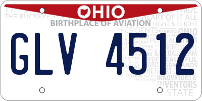 OH license plate GLV4512