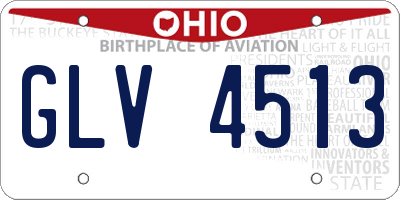 OH license plate GLV4513