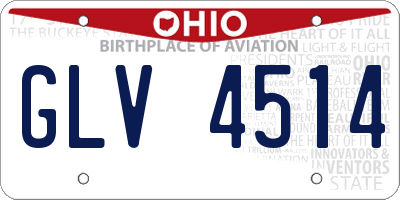 OH license plate GLV4514