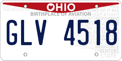 OH license plate GLV4518