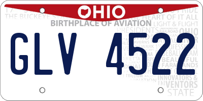 OH license plate GLV4522